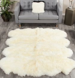 декоративный ковер из овчины