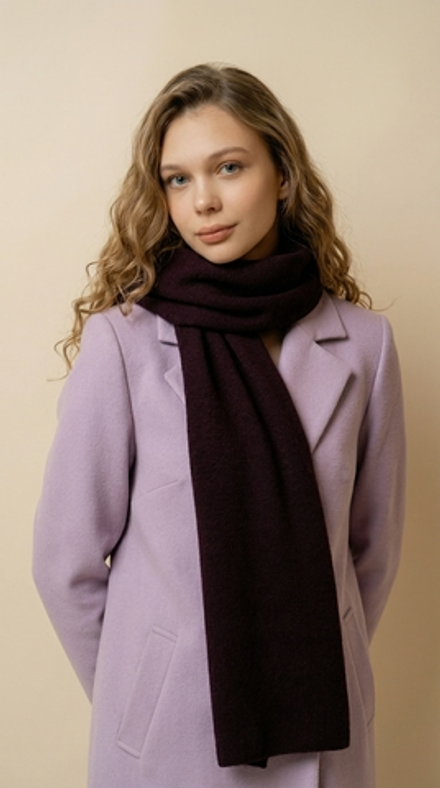 Оренбургский шерстяной шарф Ш501-21 слива