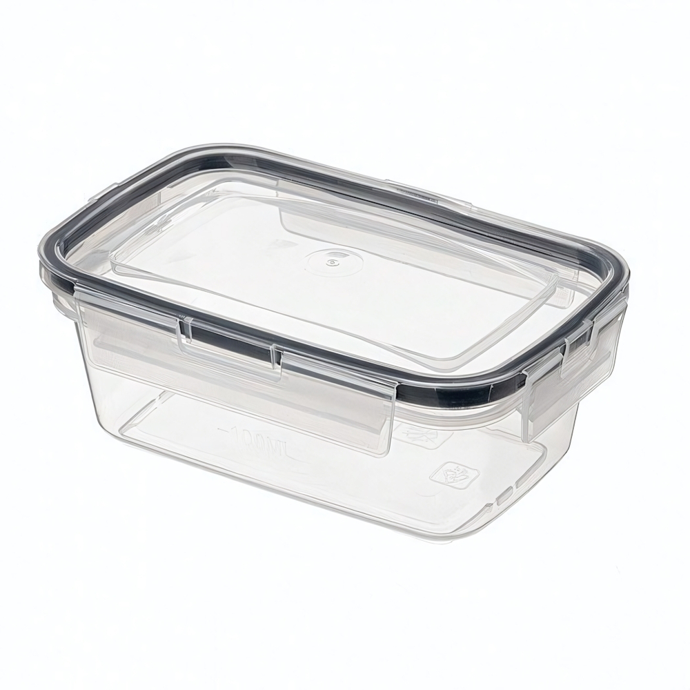 Контейнер для продуктов герметичный прямоугольный 0,35л с защелками (бесцветный)