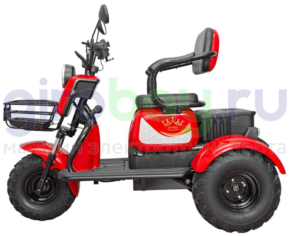 Электротрицикл IKINGI T3 Pro MAX 1000W (60V/30Ah) - Красный фото №12