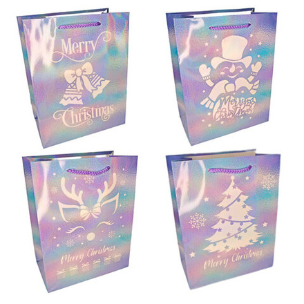 Пакет подар. бум. новогодн. 18*23*10 см 210 гр/м2 "Нежный праздник" микс дизайнов