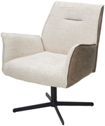 Кресло М-City DISAUR Белфаст (Belfast) поворотный на 360 градусов, Xd841-02 Бежевый, букле, Gino-101 Бежевый, ткань, Черный
