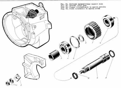 Шестерня заднего хода промежут. 3Д6 (1:2.96, Z=32) 525-71-04