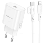 Зарядное устройство Borofone PD 25W + QC3.0 Для Lightning BA82A (white)