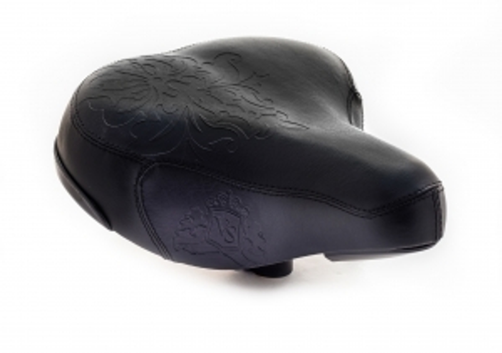 Vintage. Седло комфортное, 260*230мм, черное, европодвес Vinca Sport VS 9032 Royal lady black