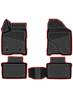 Коврики в салон для LADA (ВАЗ) Vesta (I Рест) 2022- 4шт. (красный кант, полиуретан) KANT.ELEMEN3DA6732121.RD
