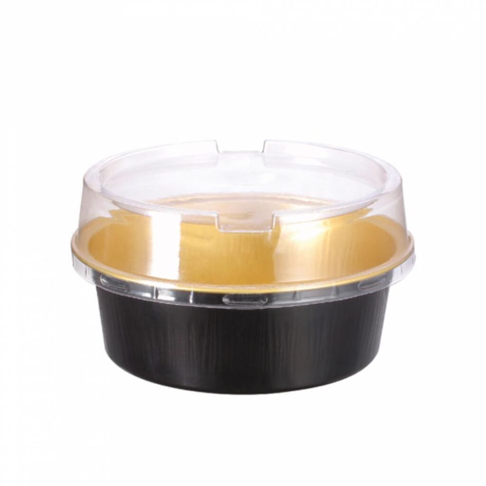 Форма для выпекания 150 мл, 9,3 см, 100 шт, алюминий, черный/золотой, без крышки, Garcia