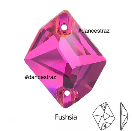 Стразы пришивные, Cosmic, Fuchsia, 502, 21*27mm, (24 ea/pkg), 5A+, (F2)