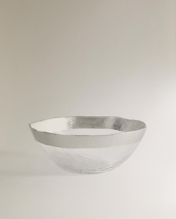 Zara Home миска из стекла, цвет серебристый, 14 см