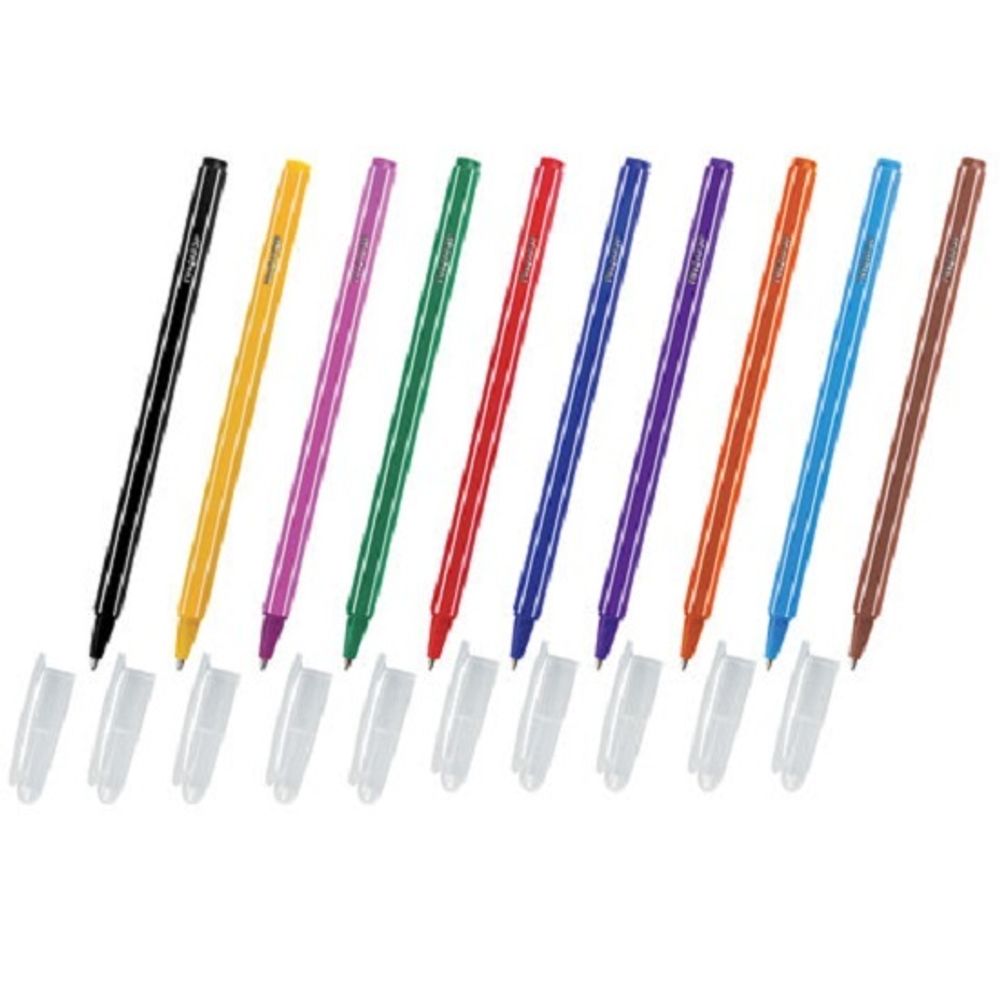 Набор шариковых ручек 10цв. Пифагор Веселые зверята, 0,7мм, корпус ассорти