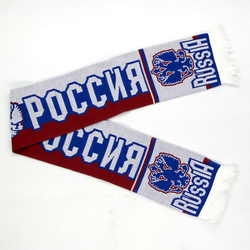 Шарф Россия триколор вязаный