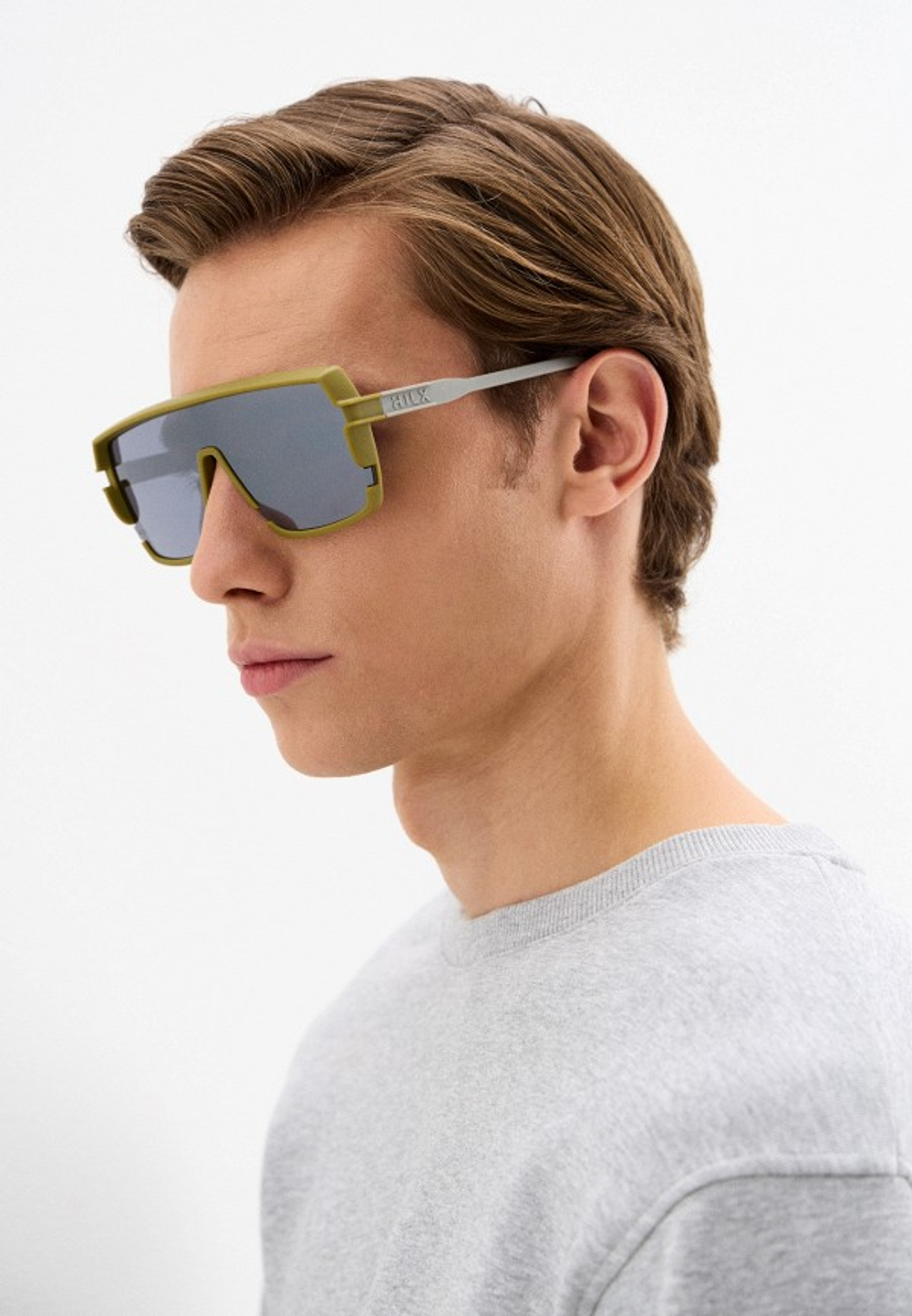 Спортивные очки HILX Youngblood Matt Khaki Light Grey / Silver Lens