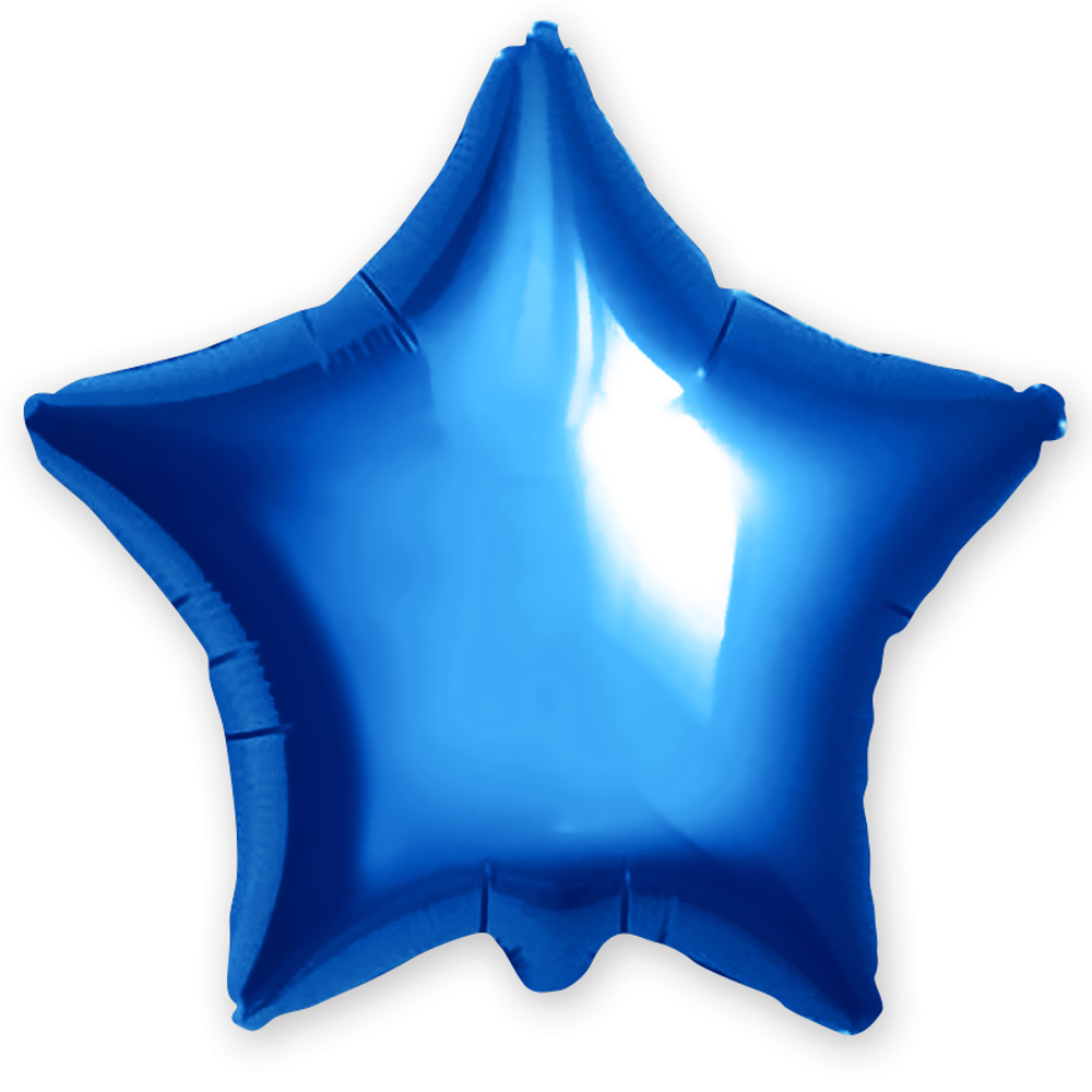 Фольгированный шар звезда, металлик синий