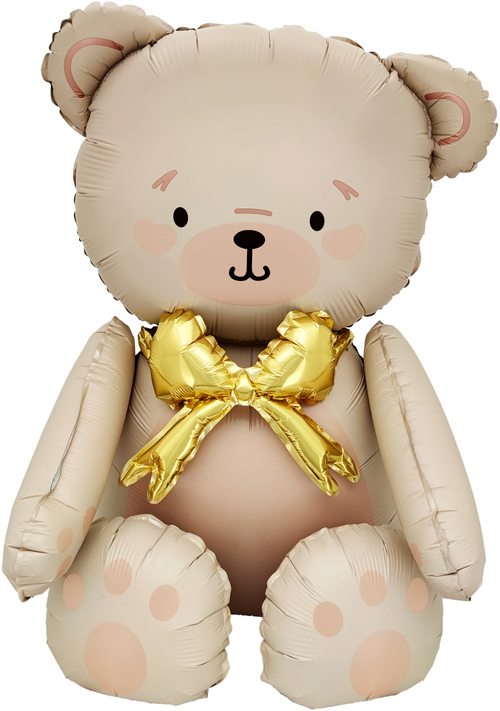 Фигура Ход 28" Сидячий мишка с бантиком, Сатин Fl