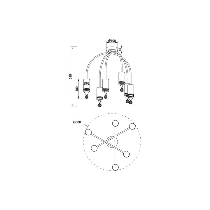 Потолочная люстра Vele Luce Pioggia VL4283L06