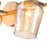 Настенный светильник 3x40Вт E14, металл/стекло, дерево