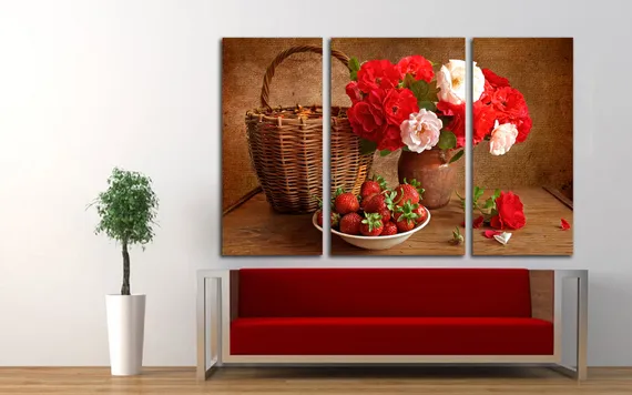 Модульная картина "Цветочная ягода"