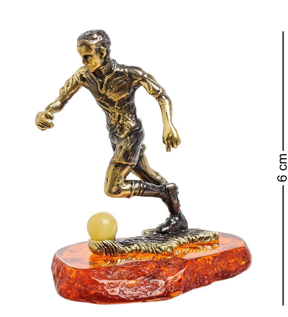 Народные промыслы AM-1403 Фигурка «Футболист» (латунь, янтарь)