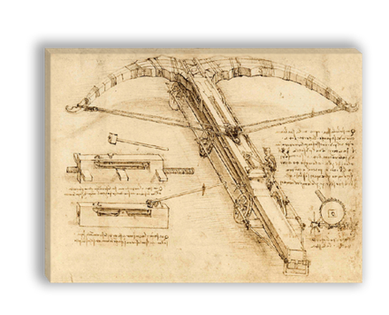 "Рисунок арбалета", Леонардо да Винчи, картина (репродукция)