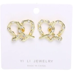 Серьги «ЭЛЛОДИ», сердечки, цвет золото и серебро, 4,2*2см