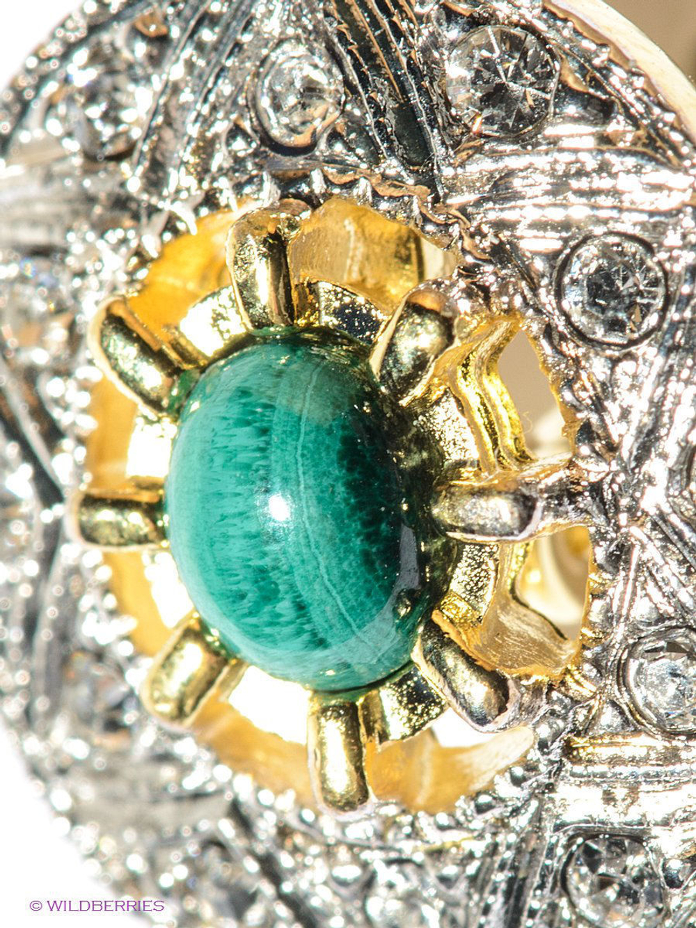 "Иикту" серьги в золотом покрытии из коллекции "Самоцветы" от Jenavi с английским замком