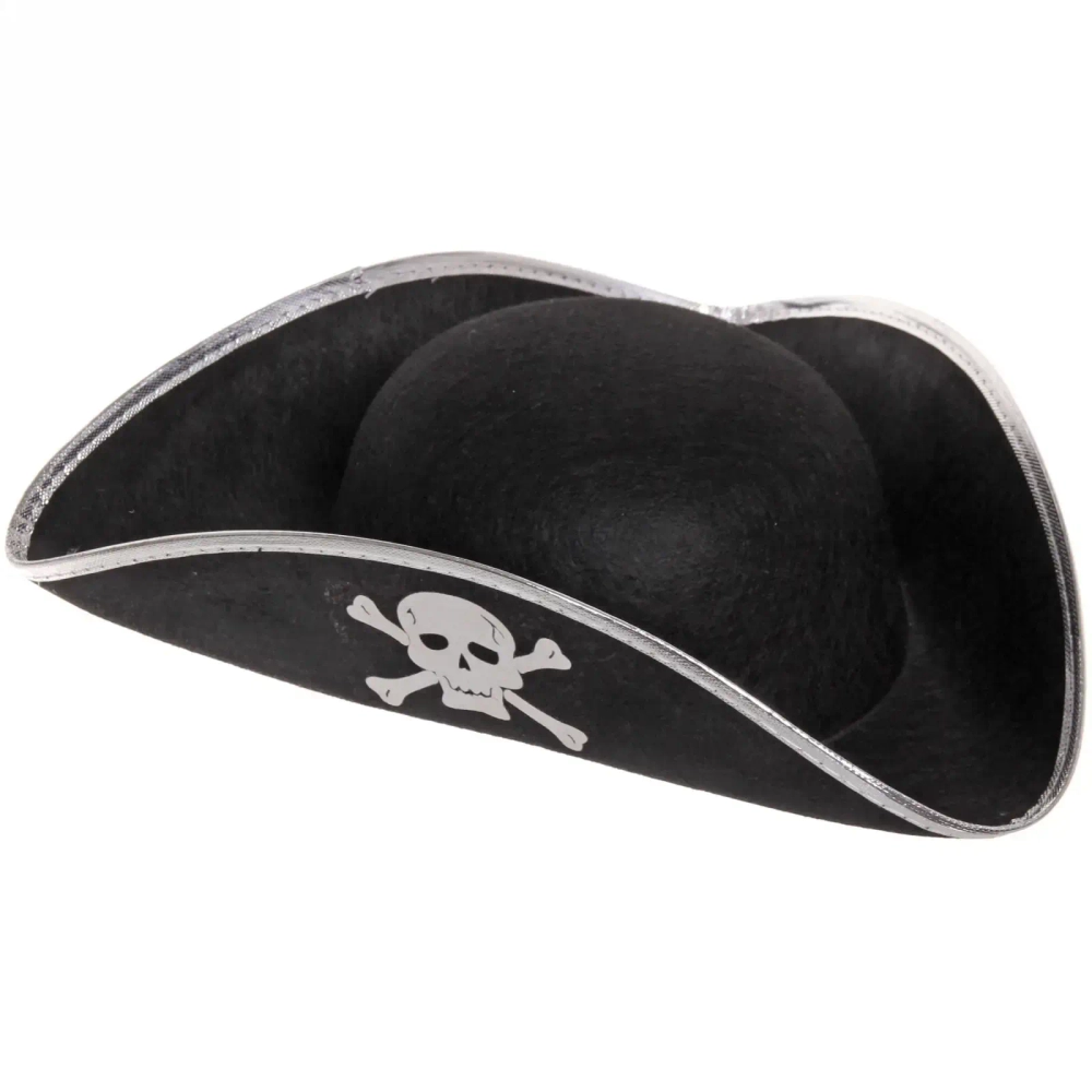 Шляпа карнавальная «Большой Пират» белый ободок