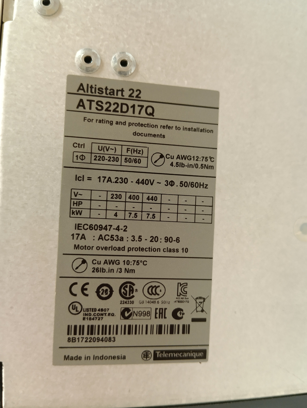 S.E. ATS22N17Q с хранения