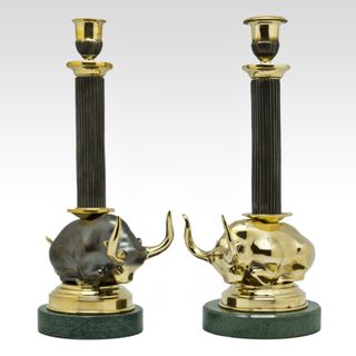 Подсвечник "Буйвол" (на  камне)