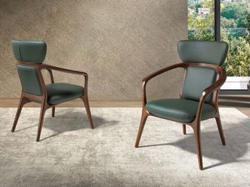 Кресло 5180 из темно-зеленой экокожи