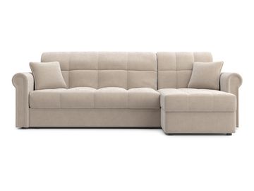 Диван угловой с оттоманкой Палермо 1,2 - Velutto 17 бежевый/кант Velutto 17 бежевый