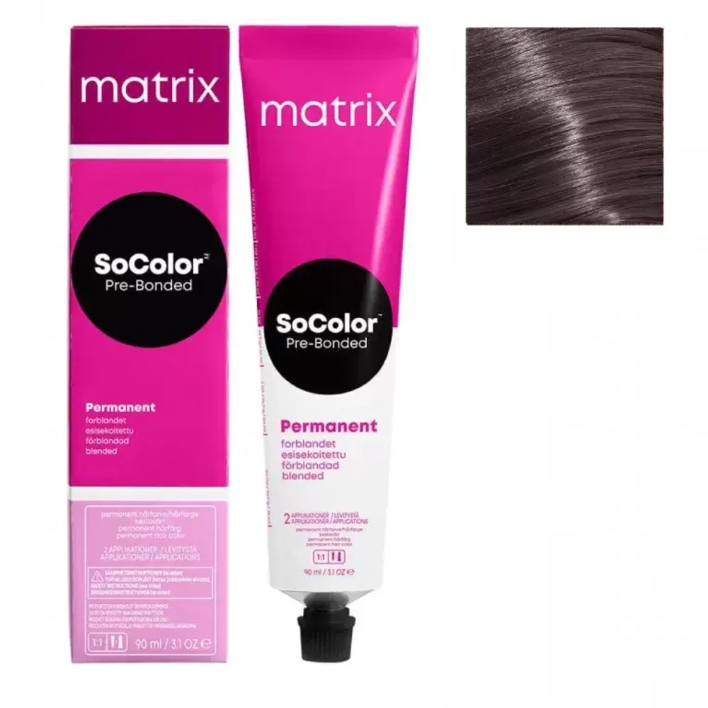 Matrix SoColor Pre-Bonded 6VA Темный блонд перламутровый пепельный Крем-краска для волос, 90мл