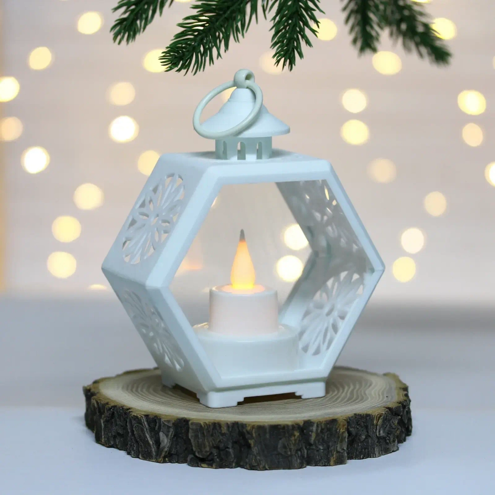 Сувенир с подсветкой «Пламя» 11,3*14,5 см, Белый (работает от батареек LR44*3)