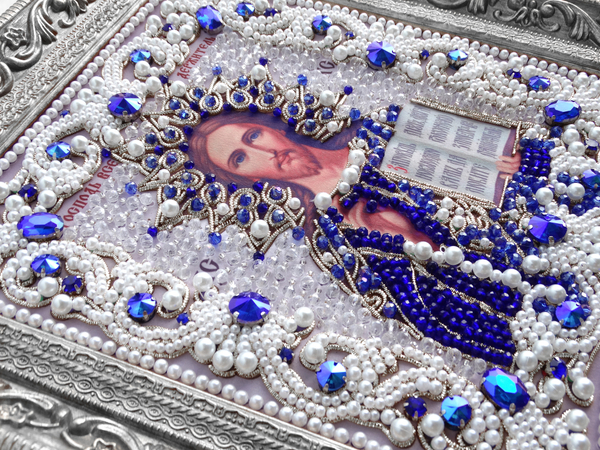 ЖС-6-СС Набор для вышивания хрустальными камнями Господь Вседержитель (синий)