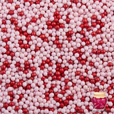 Посыпка "Шарики красно-розовые" перламутр 2 мм, 100 гр.