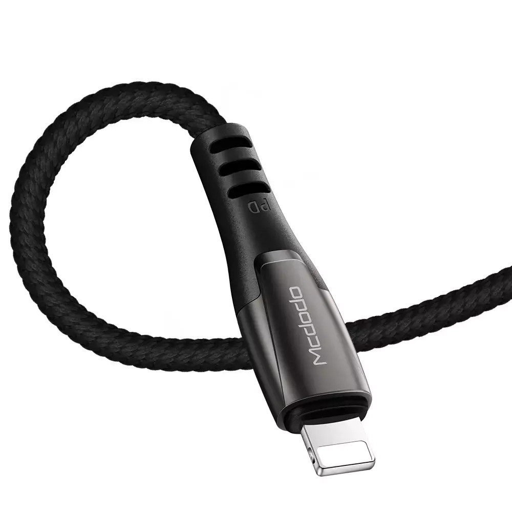 Кабель 2m Type-C/Lightning CA-7081 тканевый black