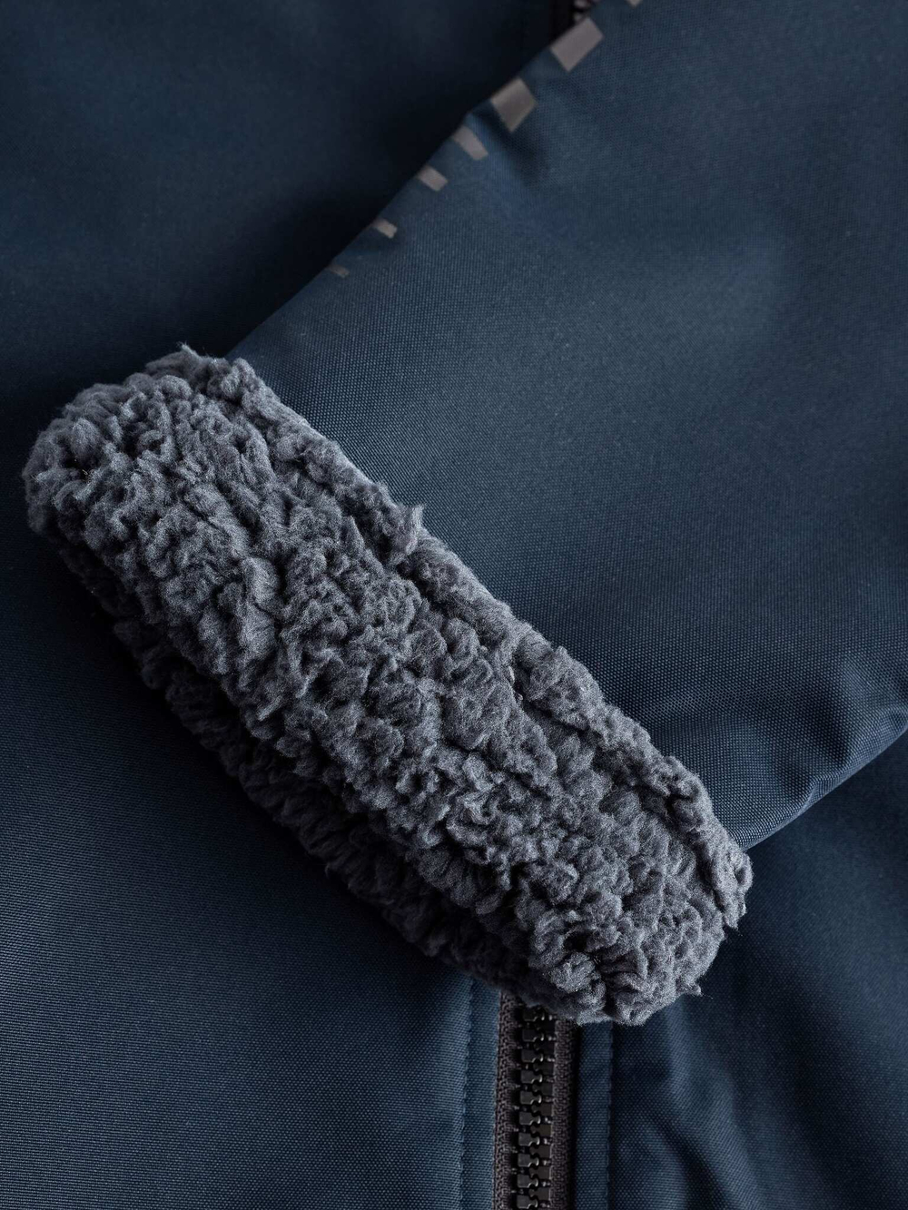 Плащ водонепроницаемый с флисовой подкладкой Next E95-162, Темно-синий, Серый