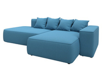 Диван угловой Лига-065 угол правый РОГОЖКА Амур 10 голубой