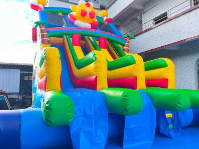 Надувная водная горка «Цыпа на волнах» с бассейном 14×8×7,3 м