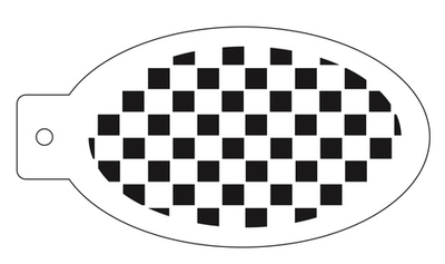 Трафарет для аквагрима овальный "Шахматный принт" 7 на 13 см