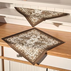 НАБОР САЛФЕТОК ИЗ 2-Х ШТ "ROYAL GARDEN",40Х40СМ, 100% ХЛОПОК ,БЕЖЕВЫЙ ,ТВИЛ