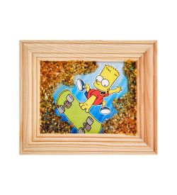 AMB-55/16 Картина «Симпсоны» (с янтарной крошкой) дер.рамка 7х9