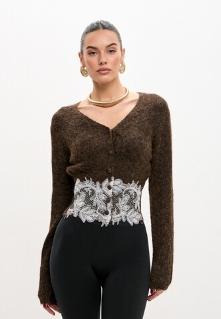 Кардиган с кружевом