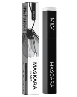 Milv Тушь для ресниц ультрачёрная Тон 01, силиконовая грушевидная кисть, 15 мл2