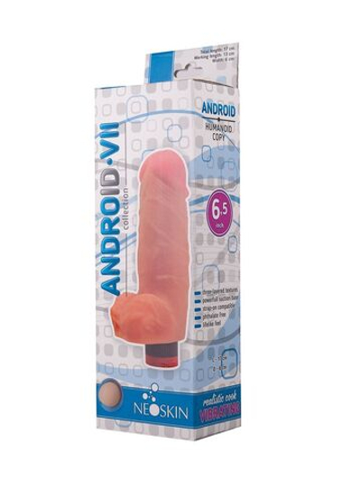 Вибратор ANDROID VII с широким стволом - 17 см. (Цвет: телесный)