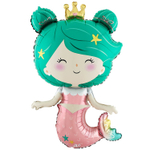 Шар Фольгированный Русалка в короне (Ассорти)