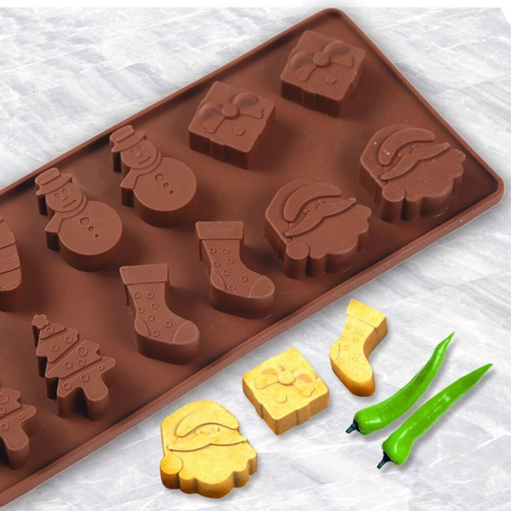 Форма силиконовая «Конфеты новогодние» , 12 ячеек