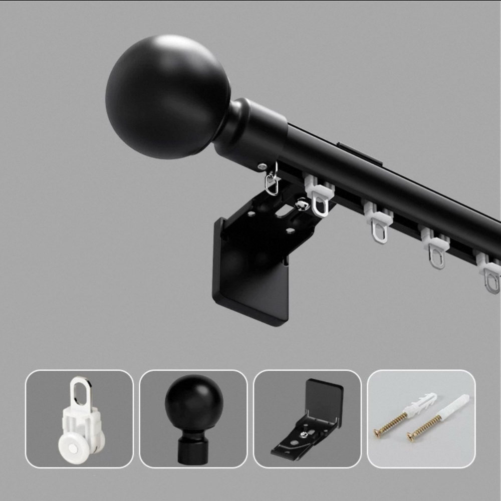 Прочный алюминиевый карниз для штор, настенный монтаж