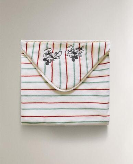 ZARA HOME ДЕТСКОЕ ВЕЛЮРОВОЕ ПОЛОТЕНЦЕ С КАПЮШОНОМ МИККИ И МИННИ ©DISNEY, ЖЕЛТЫЙ
