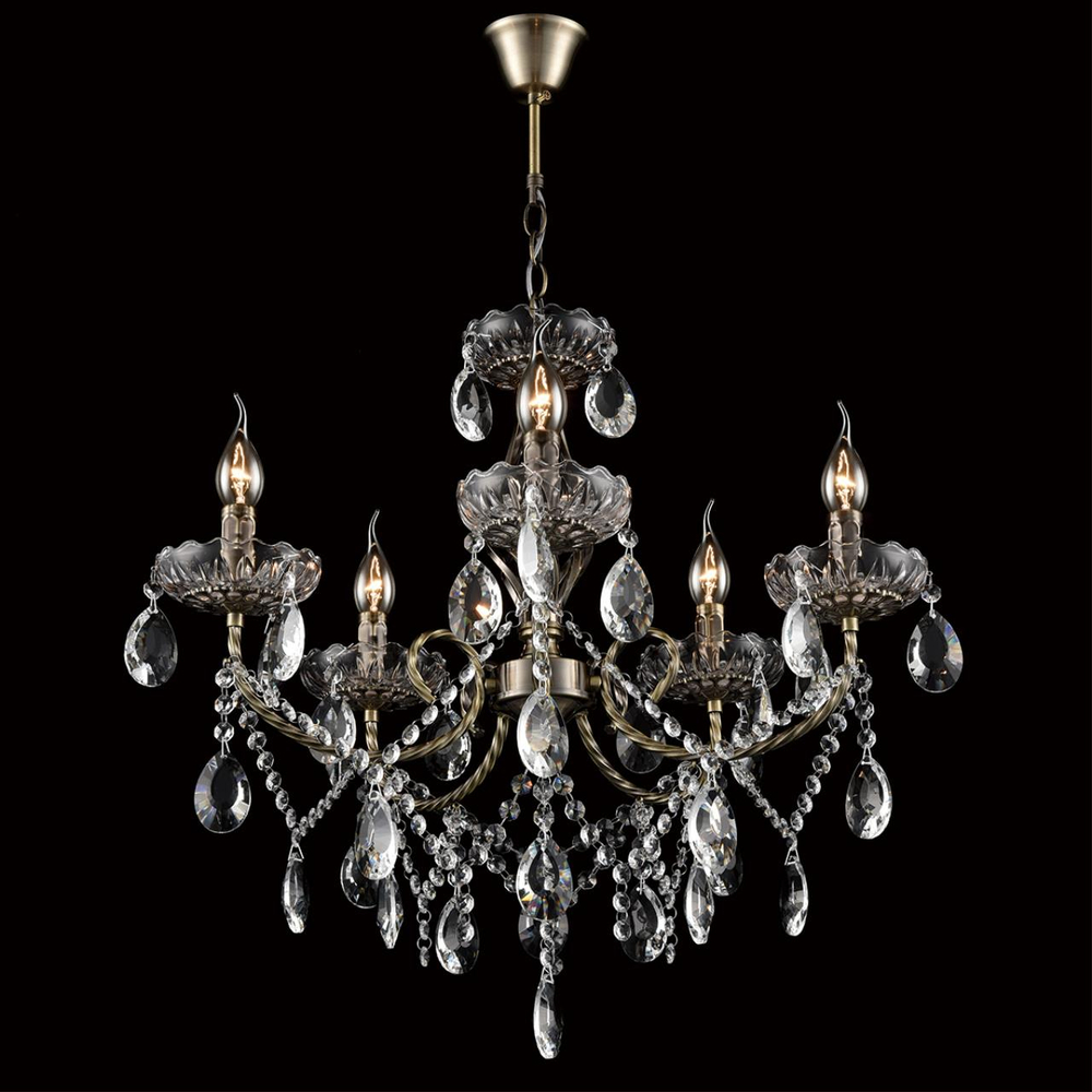 8190/5 CLASSI LN26 094 античная бронза, металл/хрусталь Люстра E14 5*40W 220V LINN