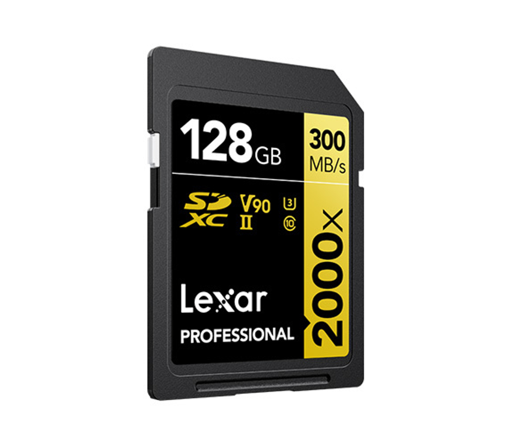 Карта памяти Lexar Professional 2000x Gold SDXC 128GB UHS-II U3 V90, R/W 300/260 МБ/с